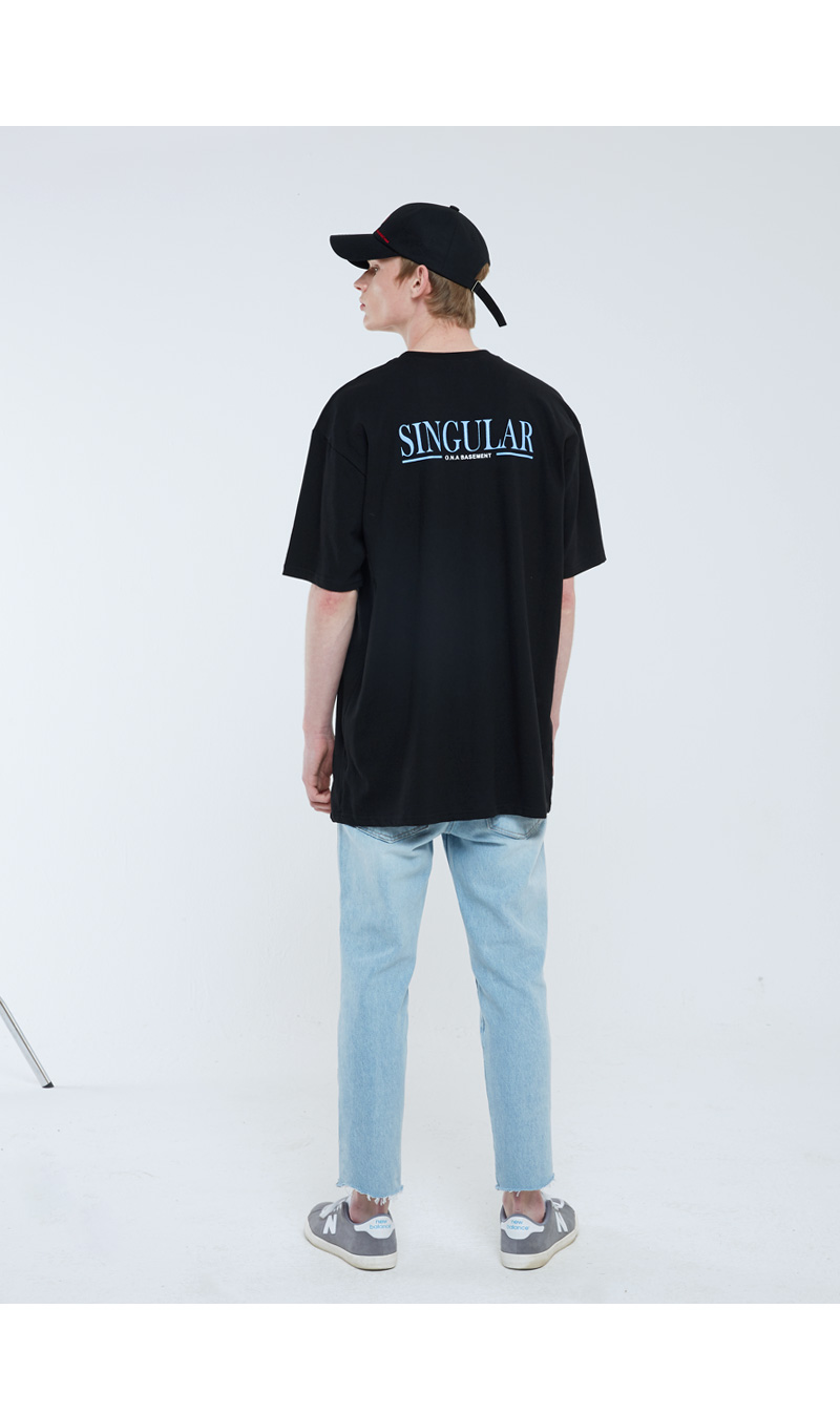 오앤에이(ONA) 슬림핏 워싱 데님팬츠 라이트블루