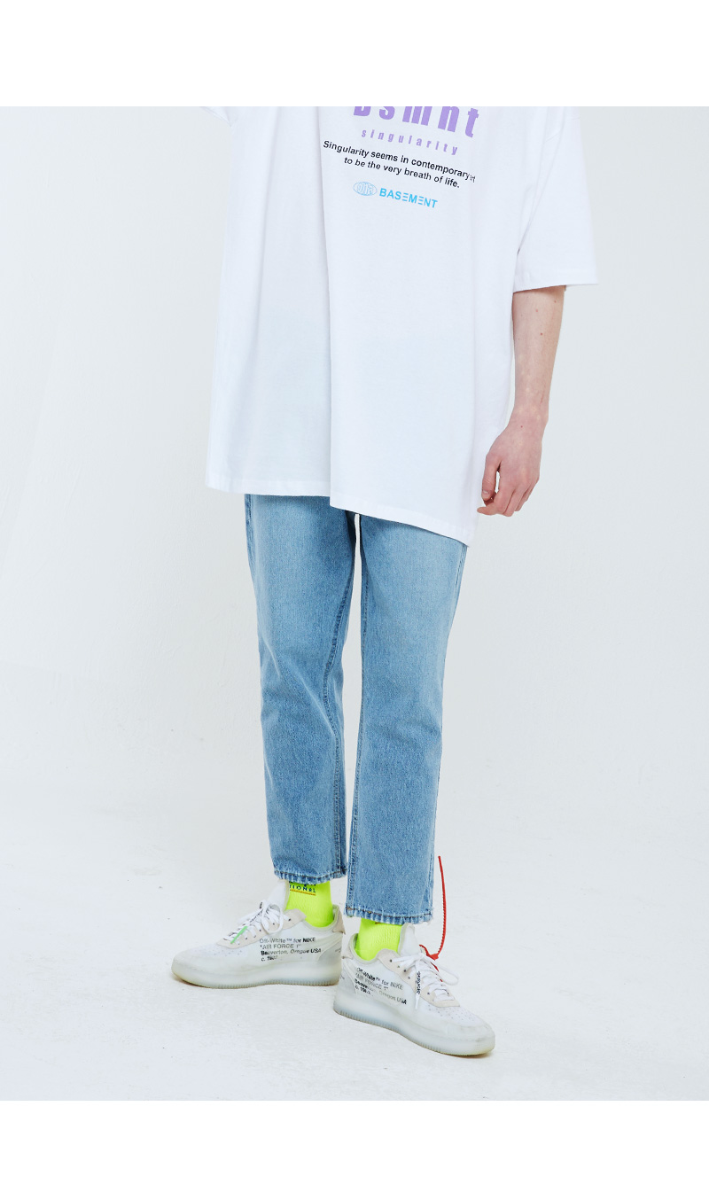 오앤에이(ONA) 브러쉬 워싱 레귤러 진 라이트블루