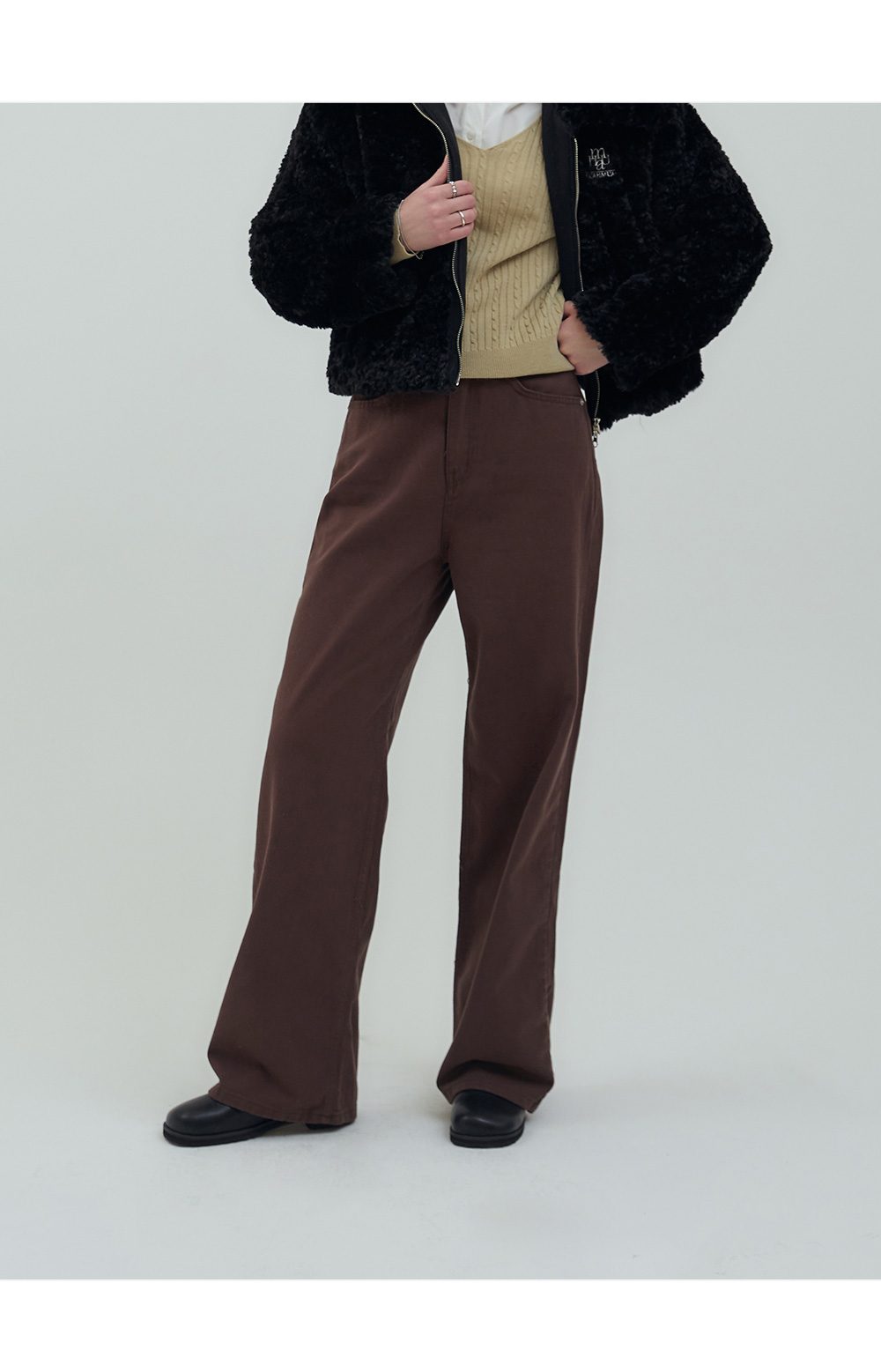 ●muahmuah● Classic Color Washing Cotton Pants Brown _MUP22 MUSINSA | MUAHMUAH Classic Color Washing Cotton Pants [Brown]