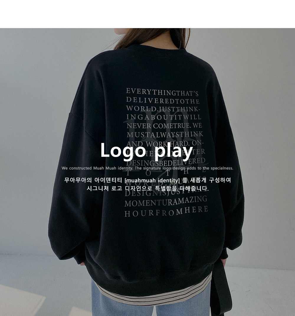 무아무아 [LIMITED] 무아 레터링 스퀘어로고 맨투맨
