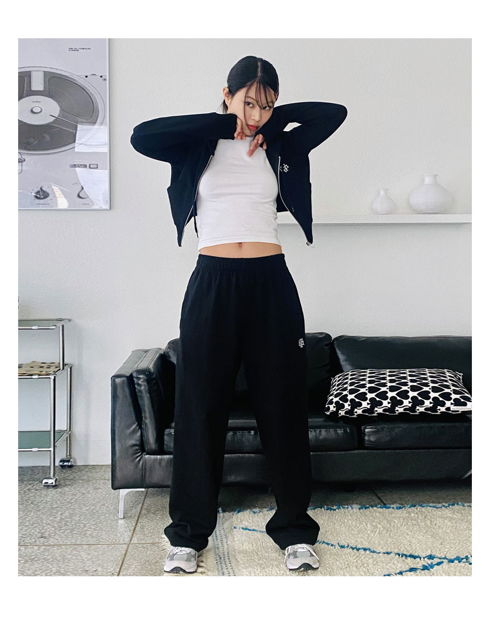 ●muahmuah● Logopoint training pants black _MUP23101_ MUAHMUAH) logo point training pants [black]