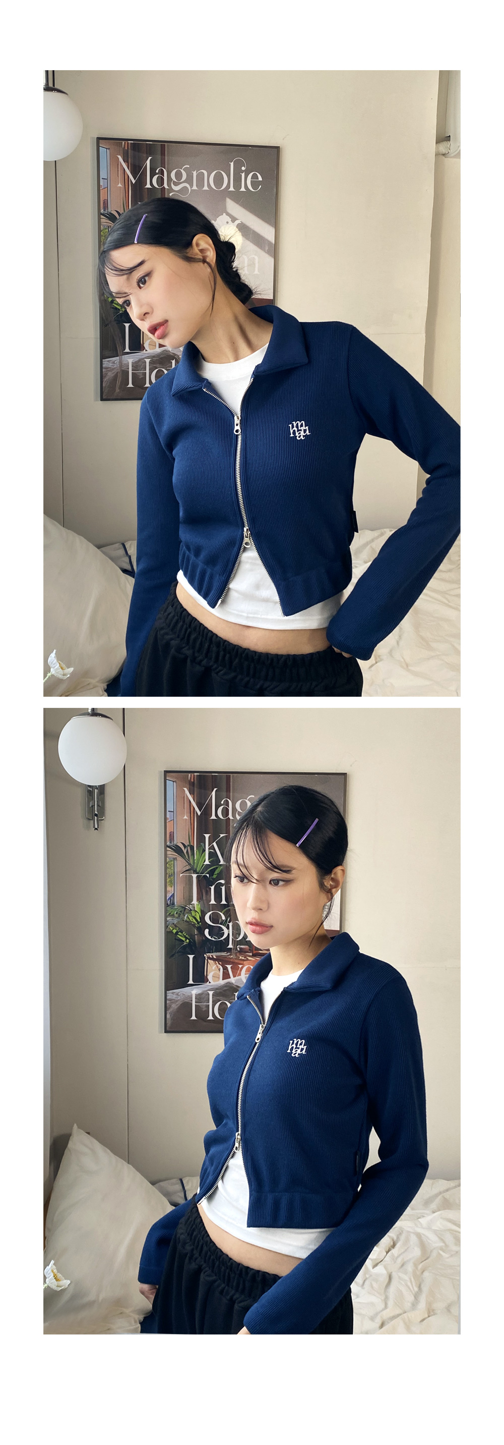 슬림핏 니트 집업 가디건: 3color 상세 이미지 31
