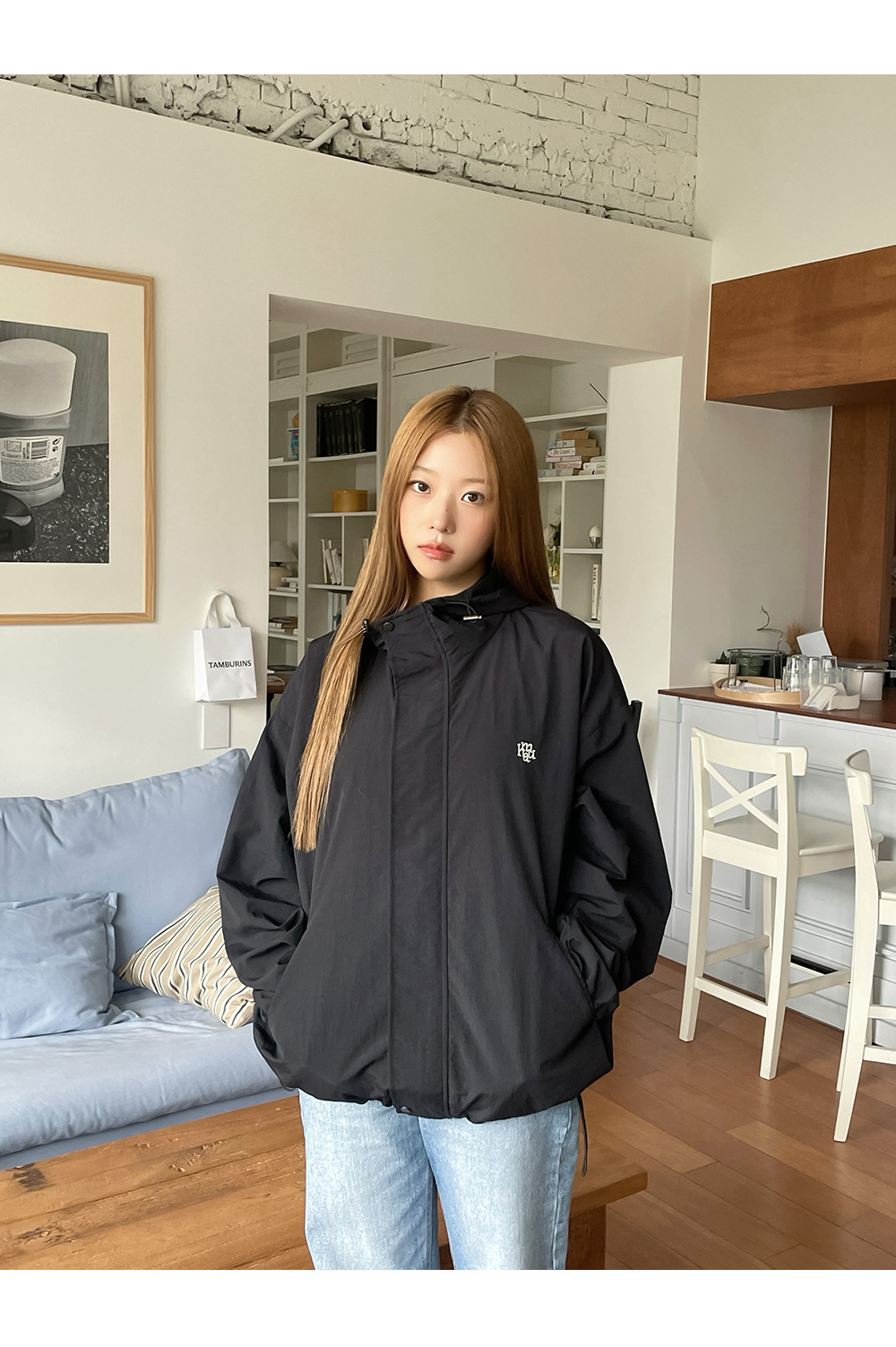 【muahmuah】24fw LOGO PLACKET WIND BREAKER JACKET MUSINSA | MUAHMUAH Logo placket windbreaker jacket [black]