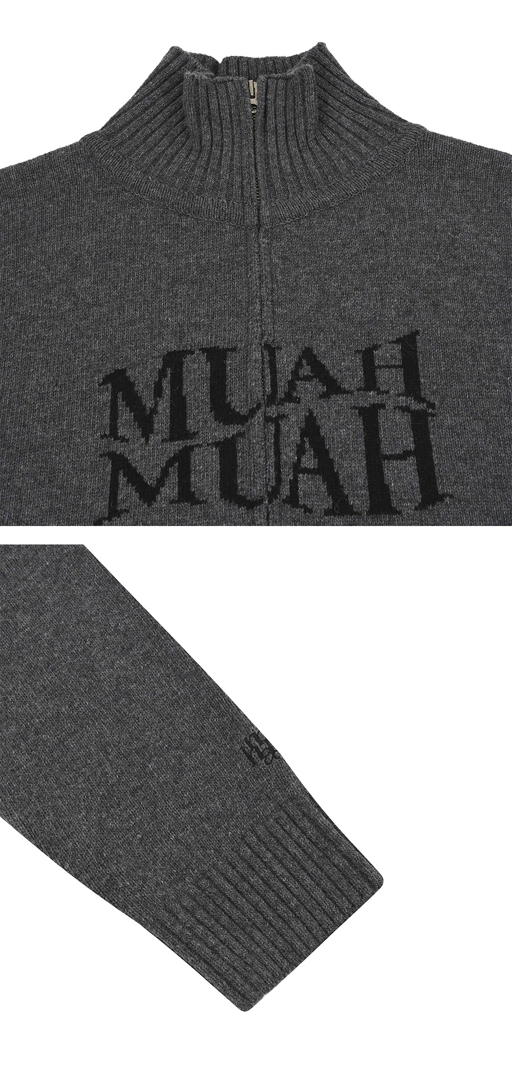 MUSINSA公式 | MUAHMUAH Lambswool jacquard knit zip-up [cream]
