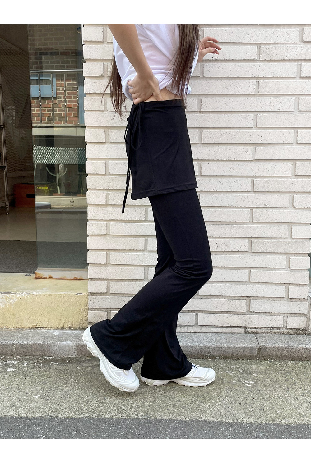 ●muahmuah● Layered String Skirt Pants Black _MUP24001_ MUSINSA | MUAHMUAH Layered String Skirt Pants [Black]