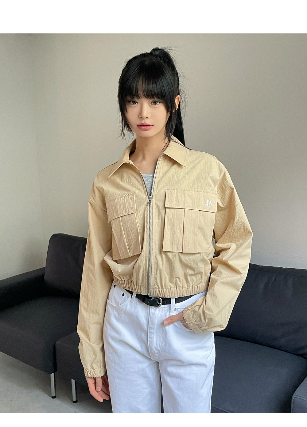 アウターその他 MUAHMUAH LOGO TWO POCKET BANDING CROP JACKET MUSINSA | MUAHMUAH Logo Two Pocket Banding Crop Jacket [Beige]