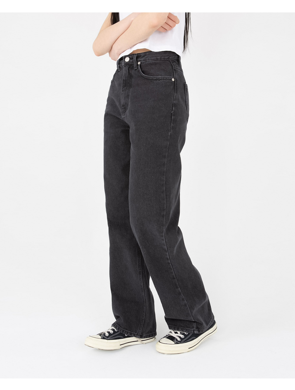 ●muahmuah● Washed wide denim pants black MUP25101 MUSINSA | MUAHMUAH Washed Wide Denim Pants [Black]