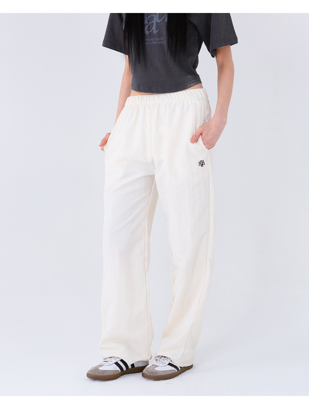 ●muahmuah● Stitch Cooling Wide Banding Pants Black MUP2580 MUSINSA公式 | MUAHMUAH Stitch Cooling Wide Banding Pants [4