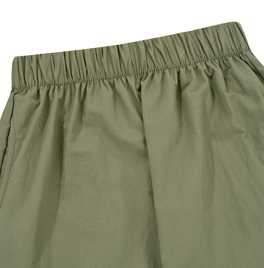MUSINSA | MUAHMUAH Stitch Cooling Wide Banding Pants [Khaki]